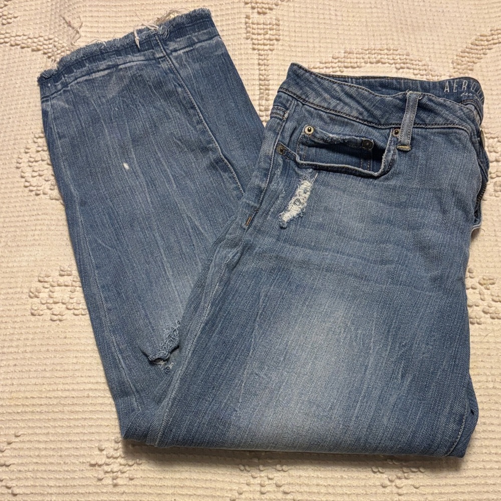 Aeropostale Women's Light Blue Relaxed Jeans Ankle Jegging